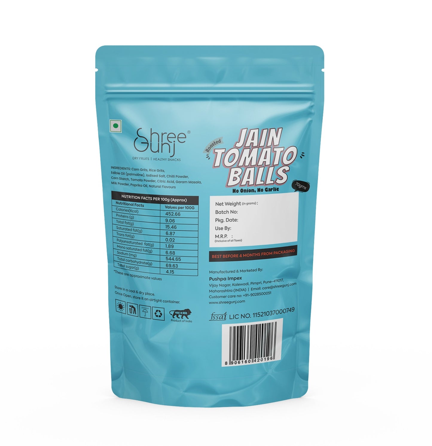 Jain Tomato Cheese Balls